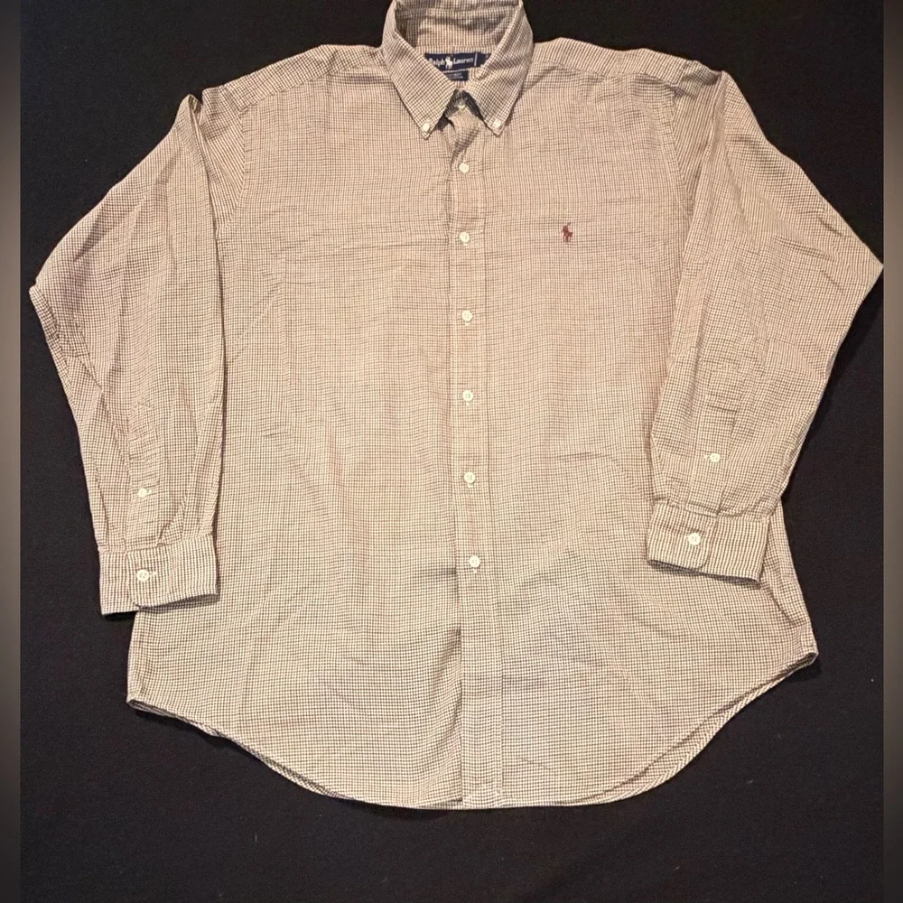 Polo Ralph Lauren Postboy Cotton Button Up Plaid Long Sleeve Mens 16-35